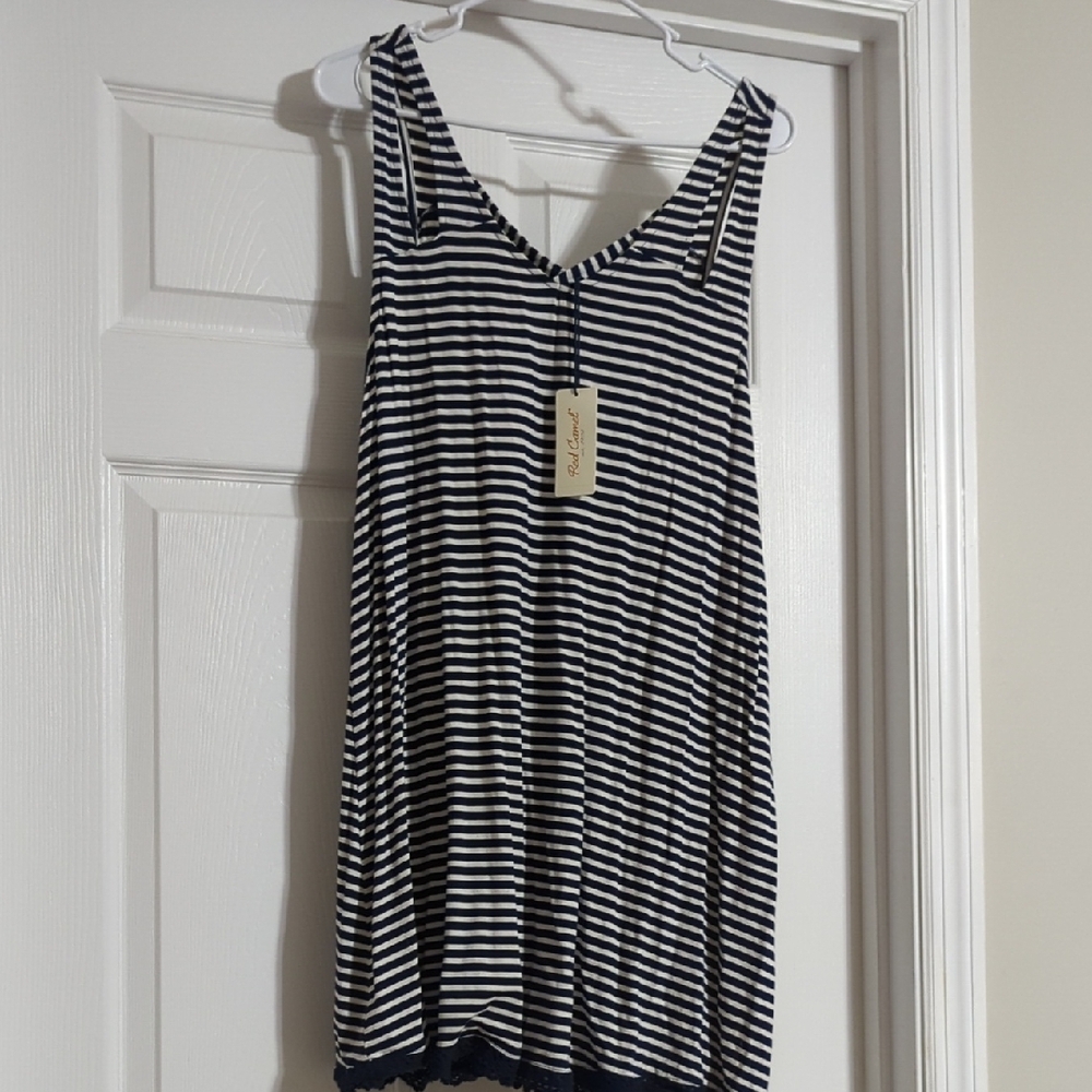 Black and White Striped Sleeveless Dress